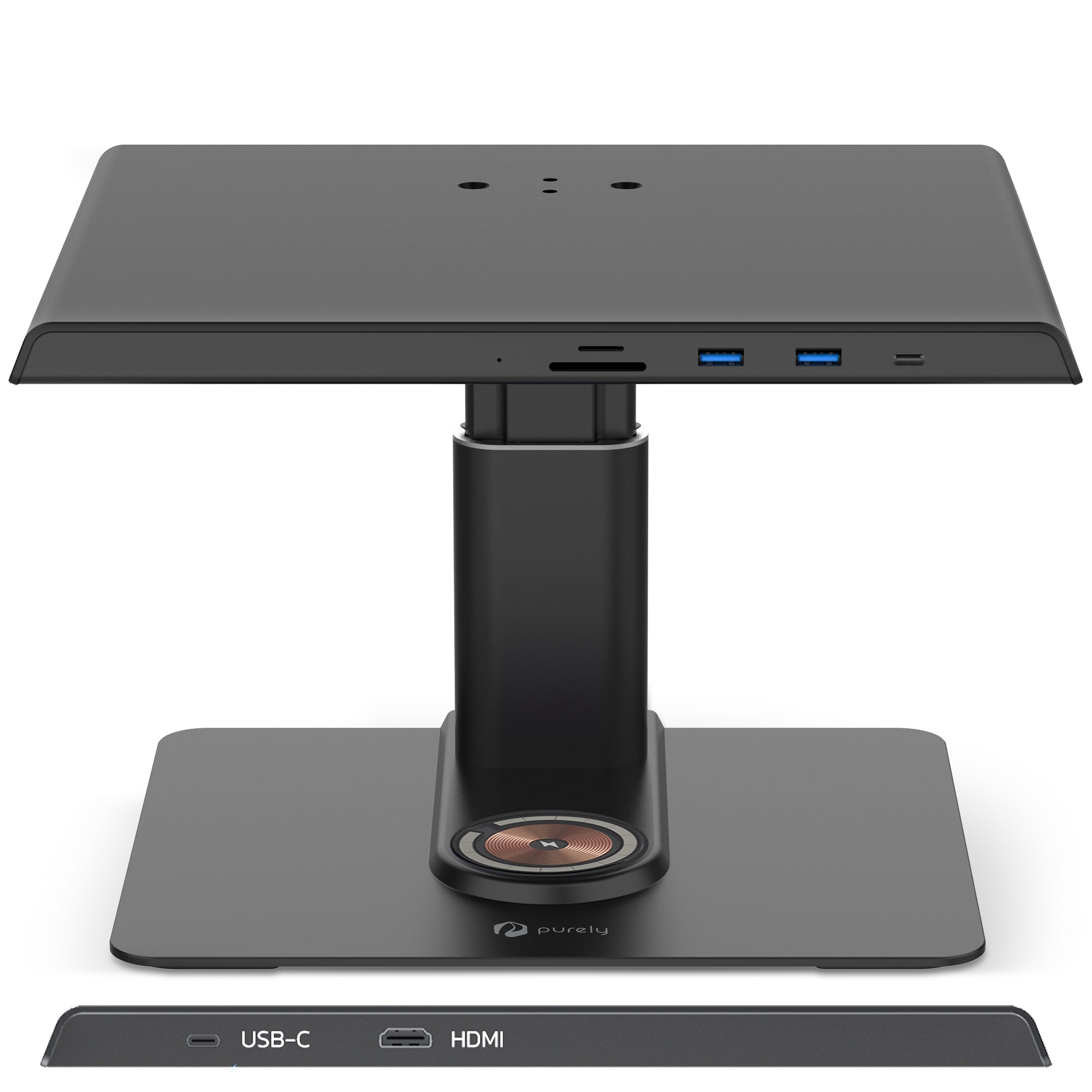 Purely S502 Ergonomic Adjustable Monitor Riser & Docking Station