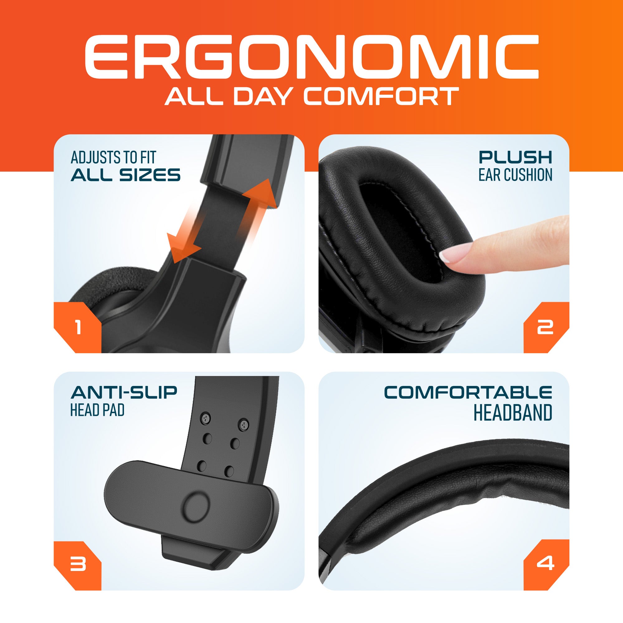 Delton 20X Mono Computer Headset With HS1 Wireless Charging Station, Black