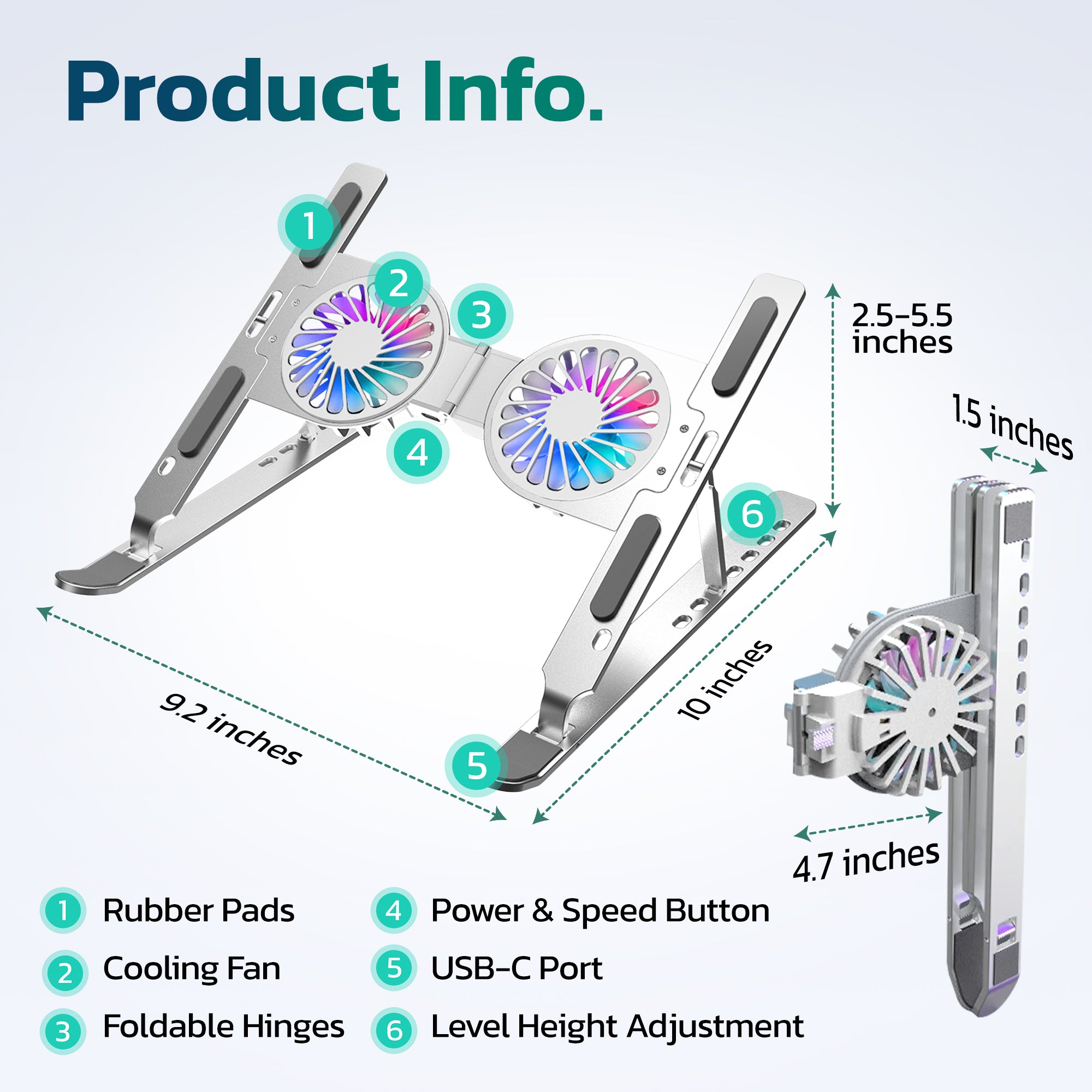 Purely F82 Foldable Cooling Laptop Stand