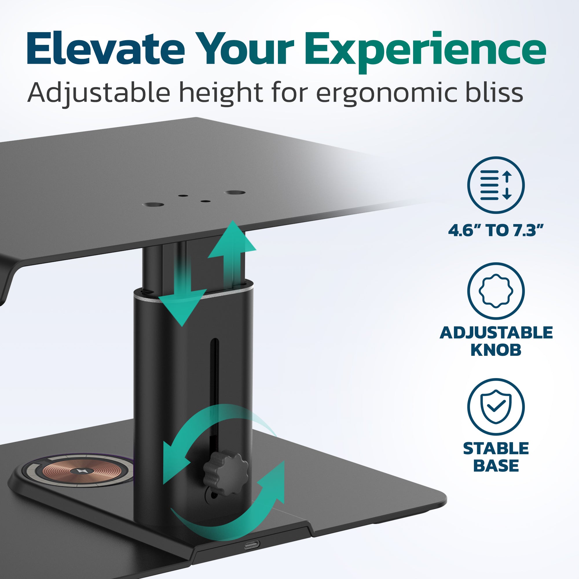 Purely S502 Ergonomic Adjustable Monitor Riser & Docking Station