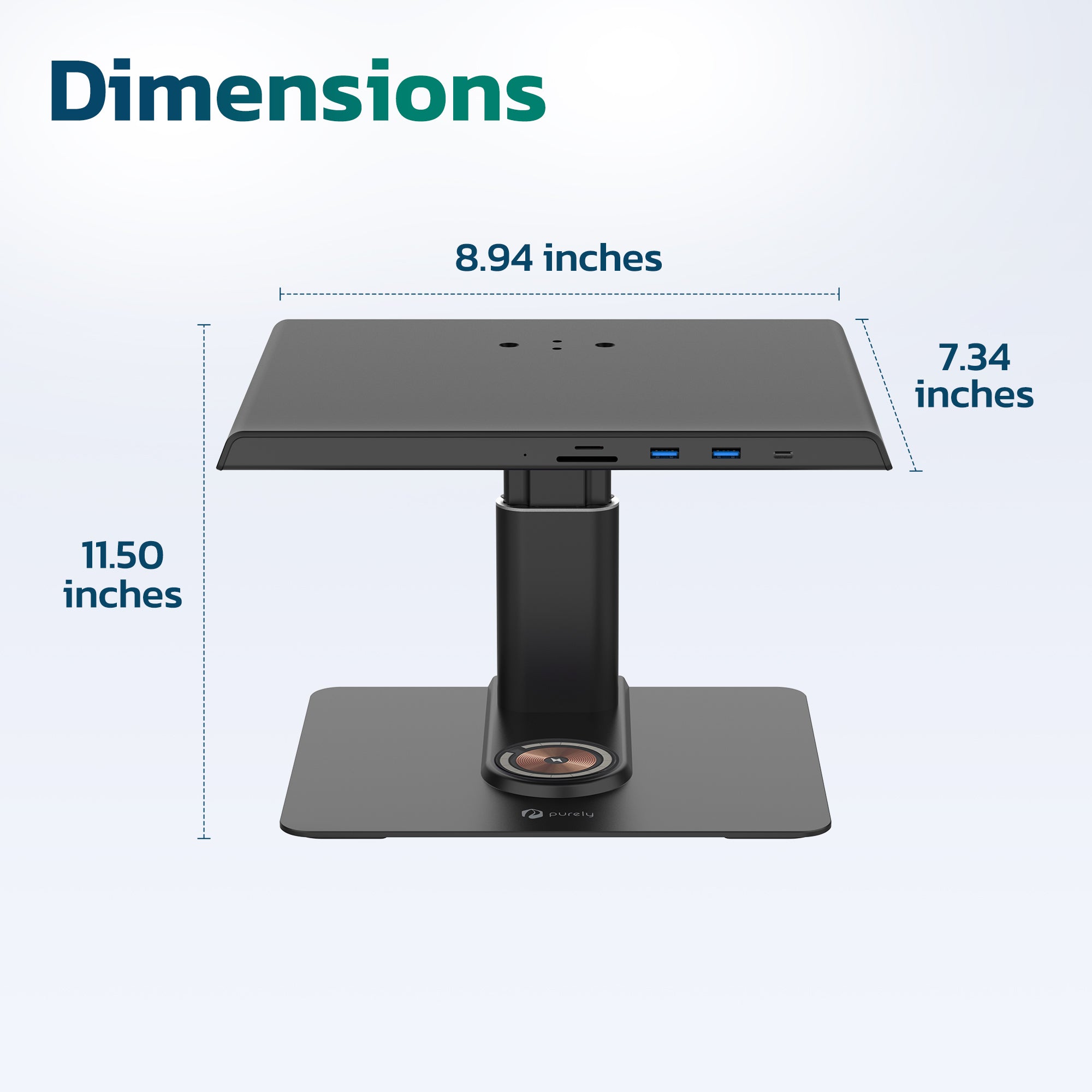Purely S502 Ergonomic Adjustable Monitor Riser & Docking Station