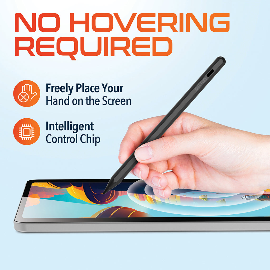 Delton AP7 Bluetooth Stylus Pen with Palm Rejection and Tilt Precision, Black