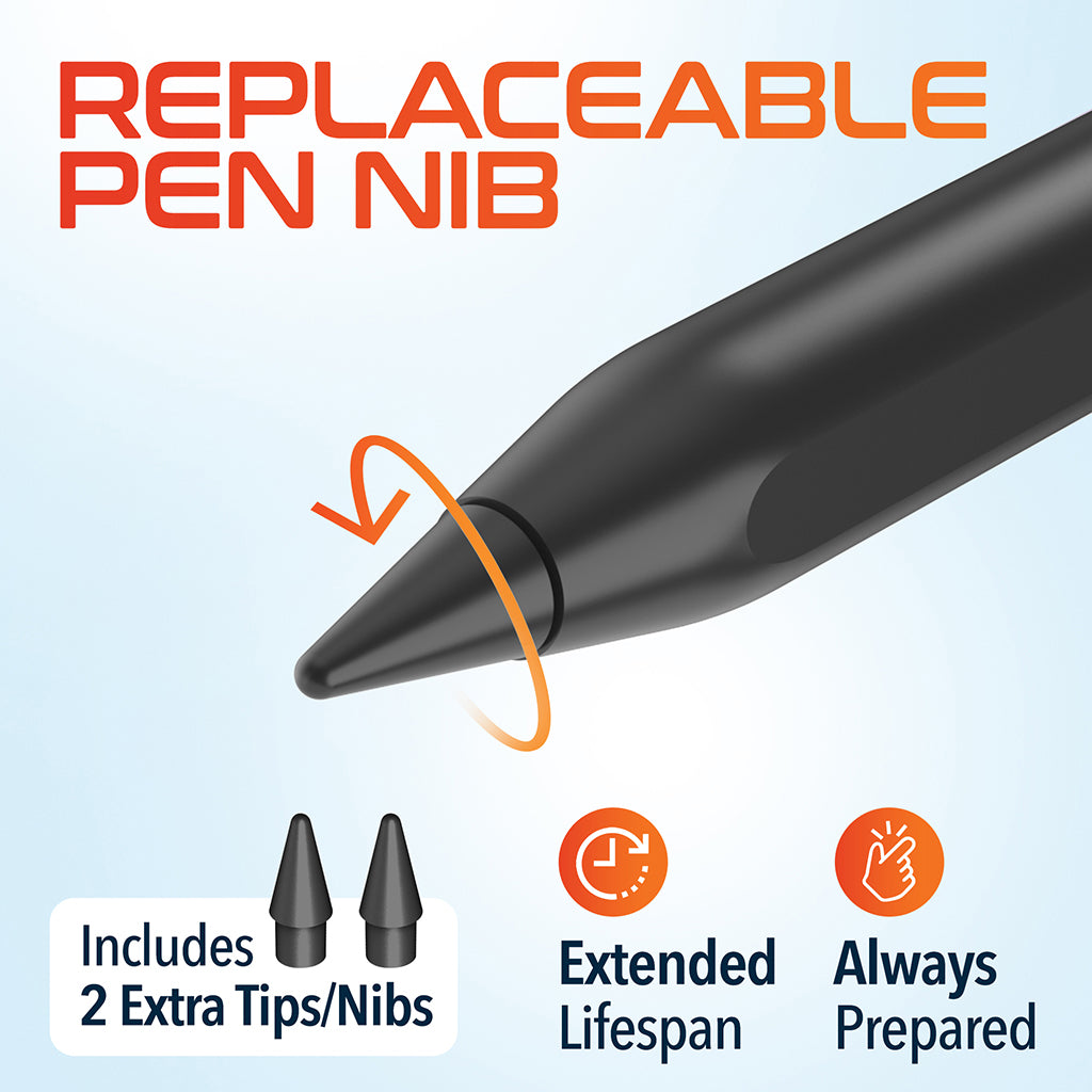 Delton AP7 Bluetooth Stylus Pen with Palm Rejection and Tilt Precision, Black