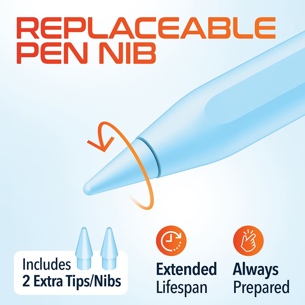 Delton AP7 Bluetooth Stylus Pen with Palm Rejection and Tilt Precision, Blue