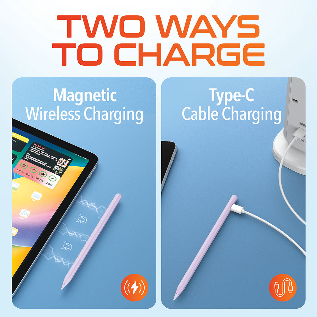 Delton AP7 Bluetooth Stylus Pen with Palm Rejection and Tilt Precision, Purple