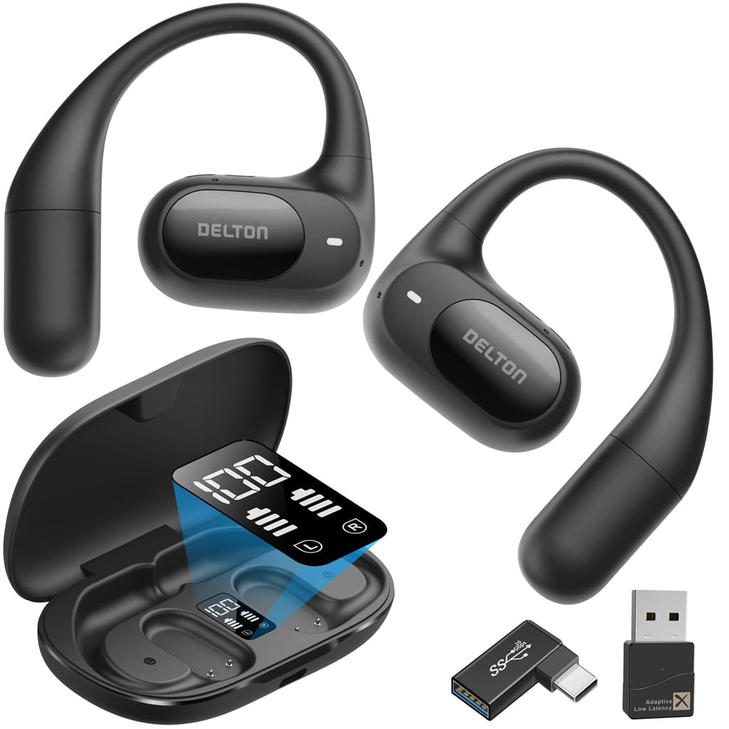 Delton O104 Open-Ear Bluetooth Earbuds/Headphone with Charging Case