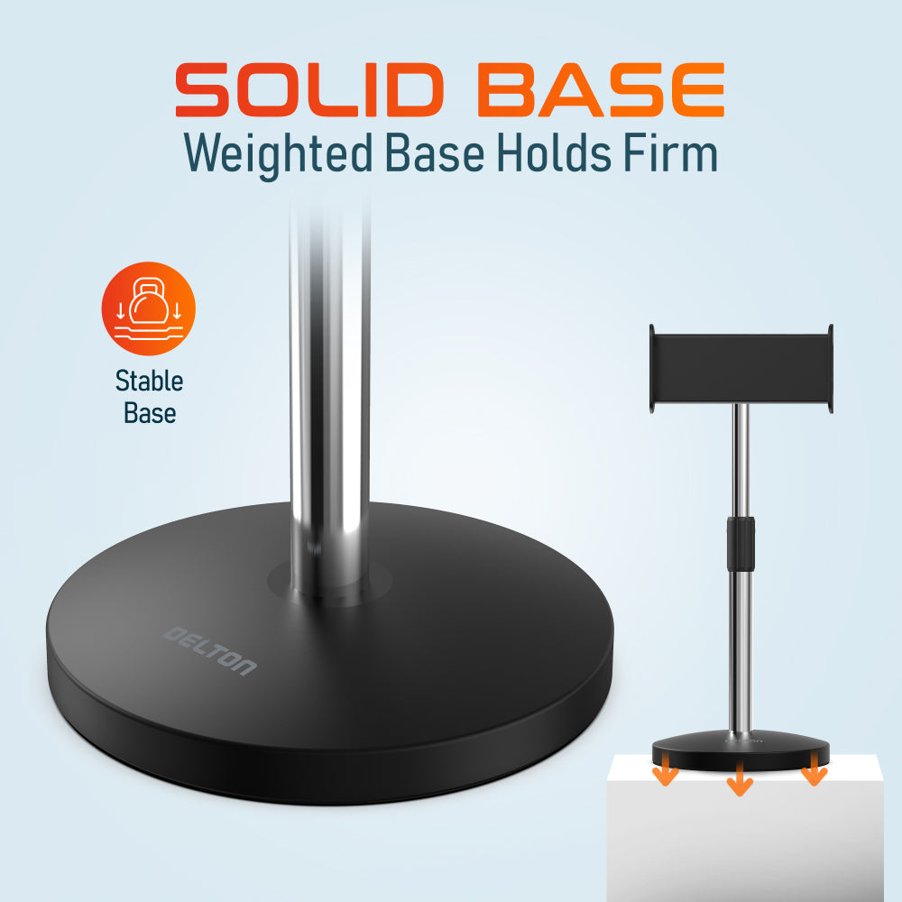 Delton T401 Adjustable 4-in-1 Stand for Tablet, Phone & Webcam, Multi-Use Desktop Holder