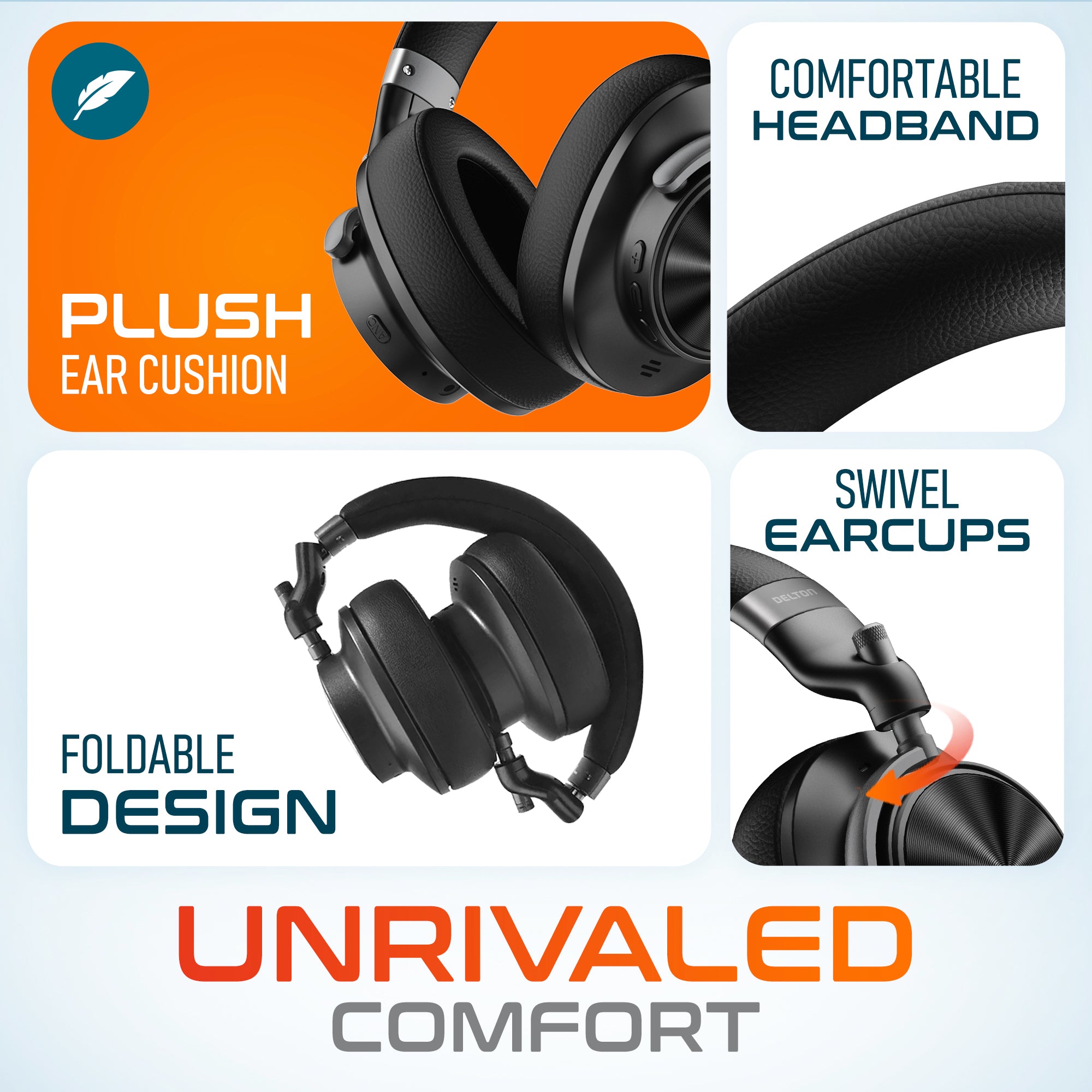 Delton M320 Wireless Hi-Fi Sound Active Noise Cancelling Bluetooth Headphones/Headset
