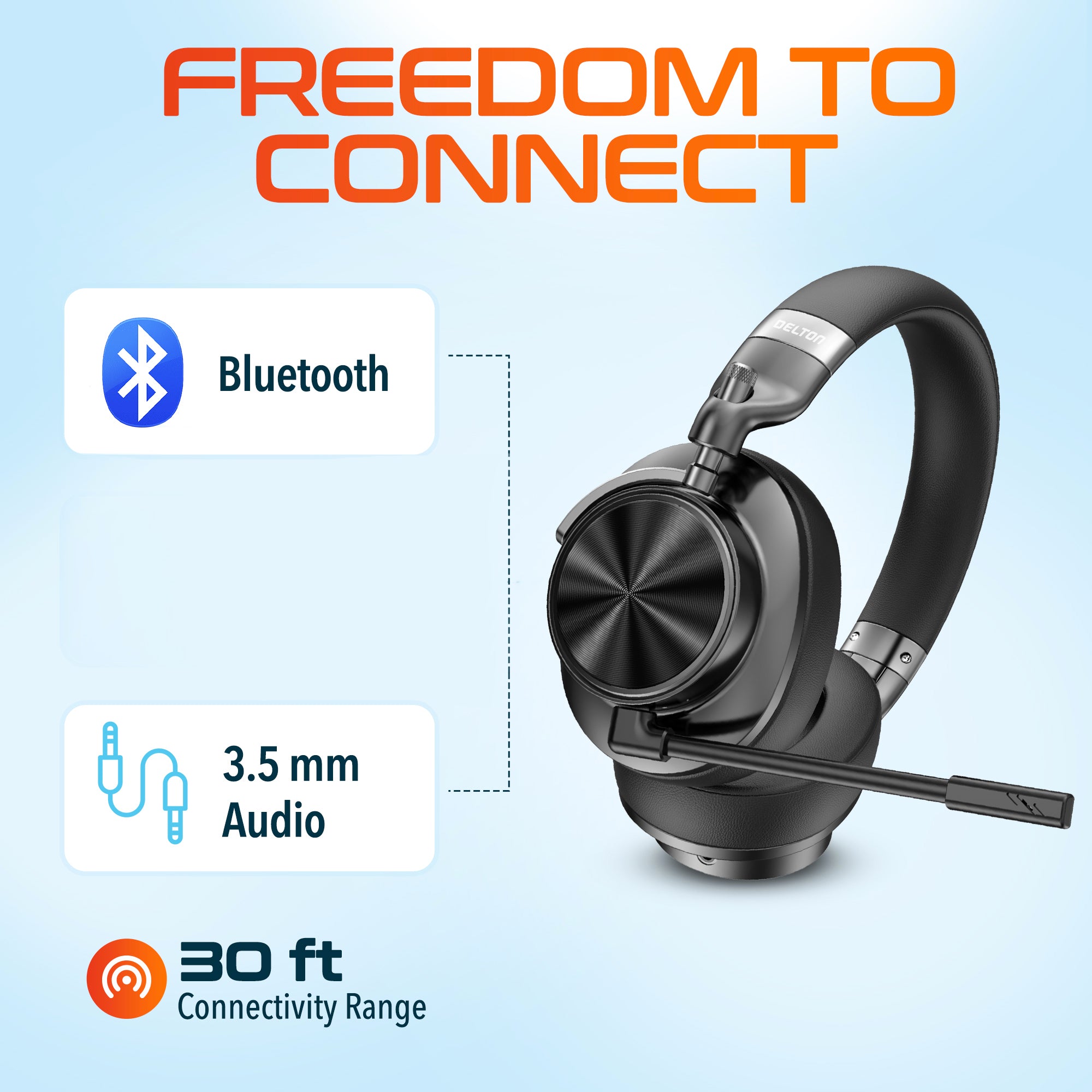 Delton M320 Wireless Hi-Fi Sound Active Noise Cancelling Bluetooth Headphones/Headset