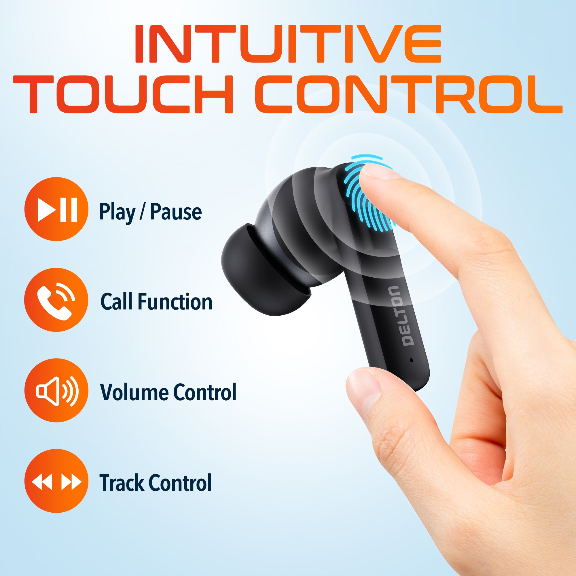Delton T50 Bluetooth Earpiece/Headphone with Noise-Cancelling Mic & Clear Audio