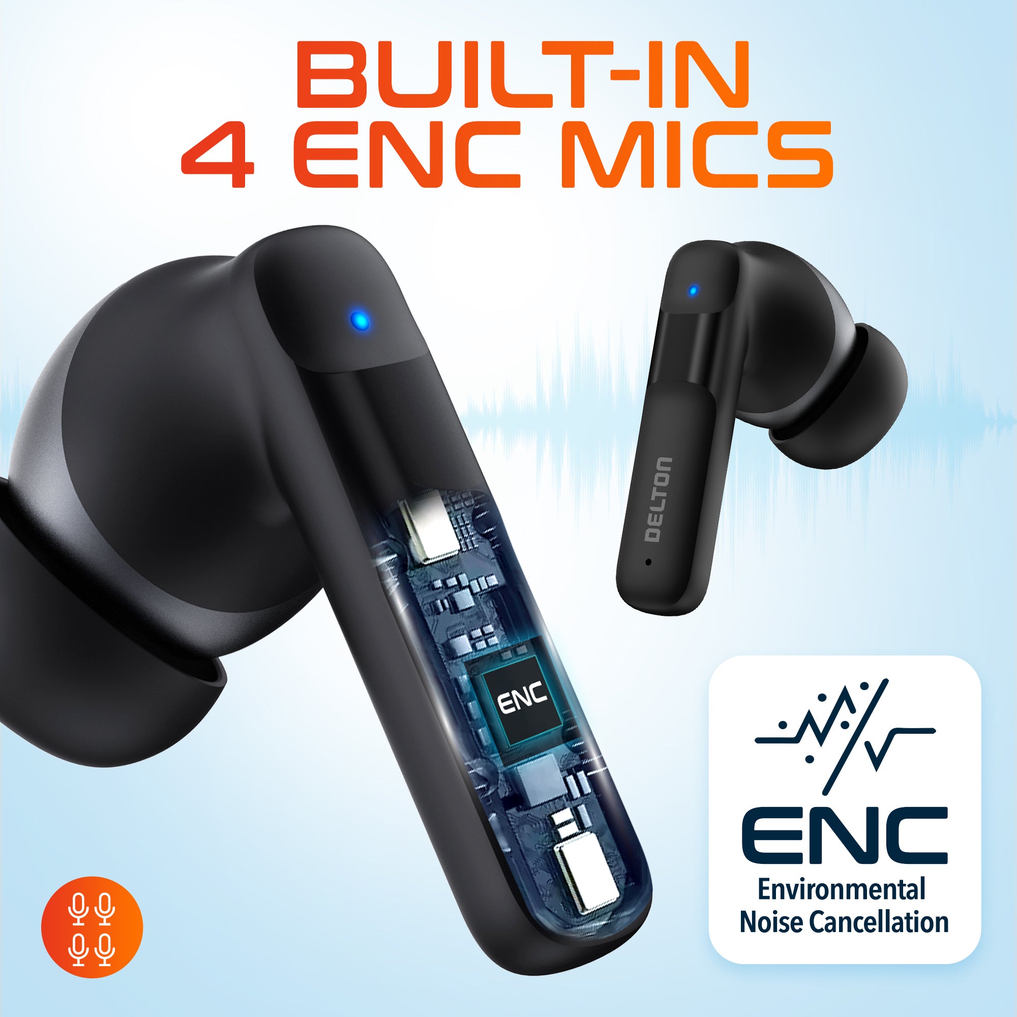 Delton T50 Bluetooth Earpiece/Headphone with Noise-Cancelling Mic & Clear Audio