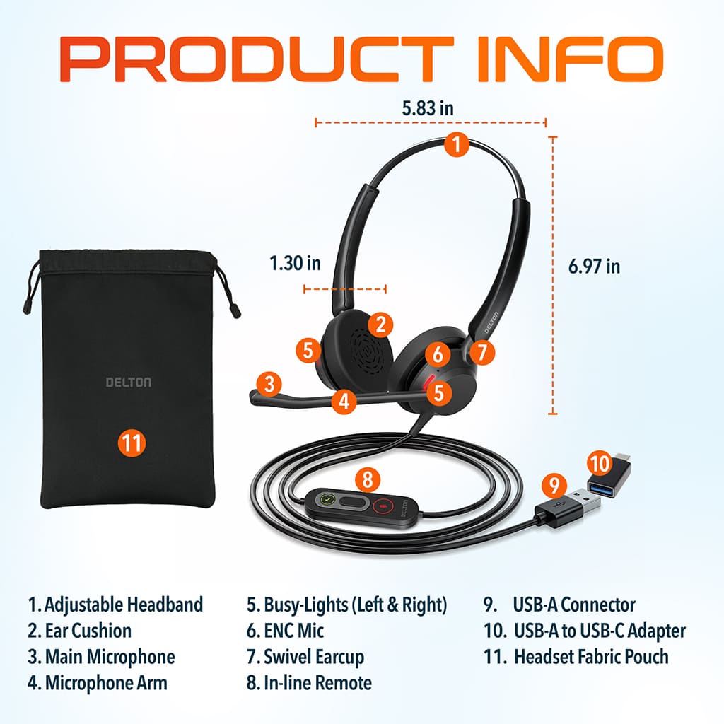 Delton 62Y On-Ear Noise-Cancelling Computer Headset