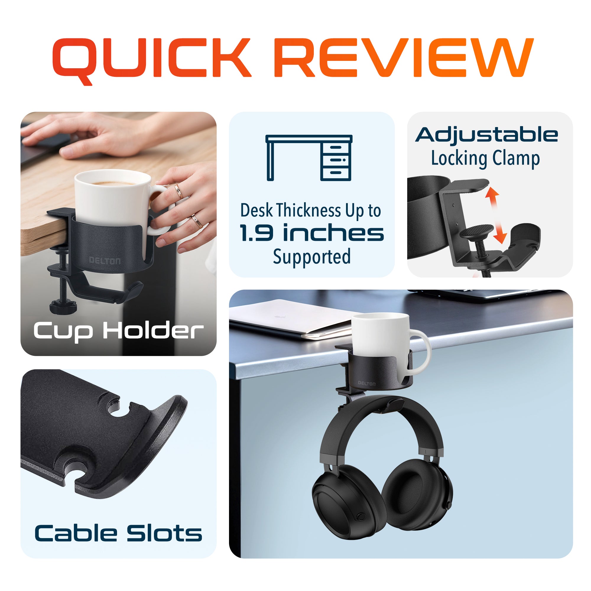 Delton H22 Headset & Cup Holder