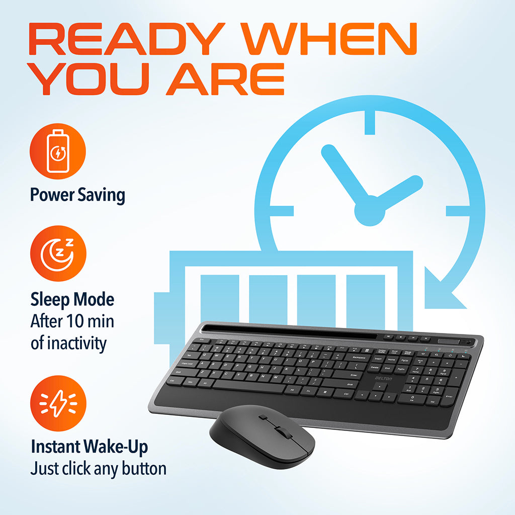 Delton T42 Wireless Keyboard with Tablet Holder Mouse Combo