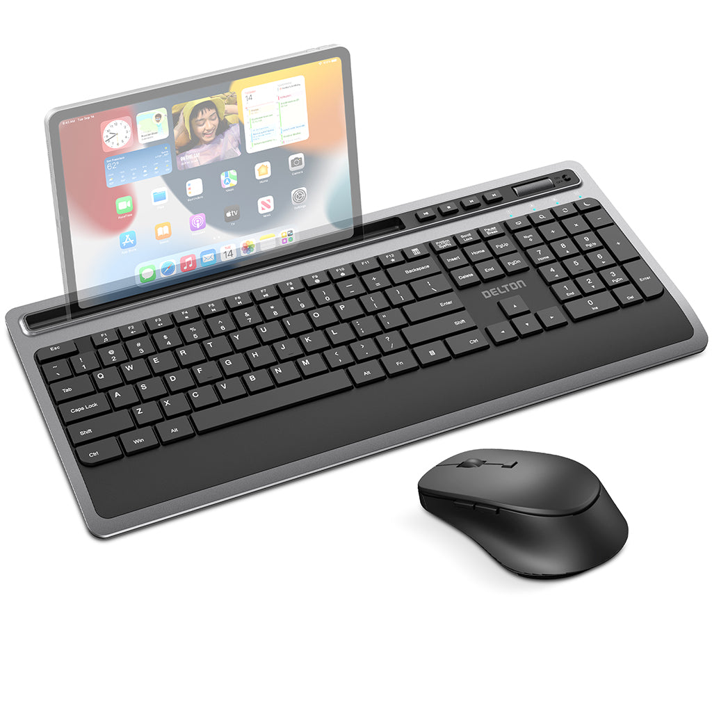 Delton T42 Wireless Keyboard with Tablet Holder Mouse Combo