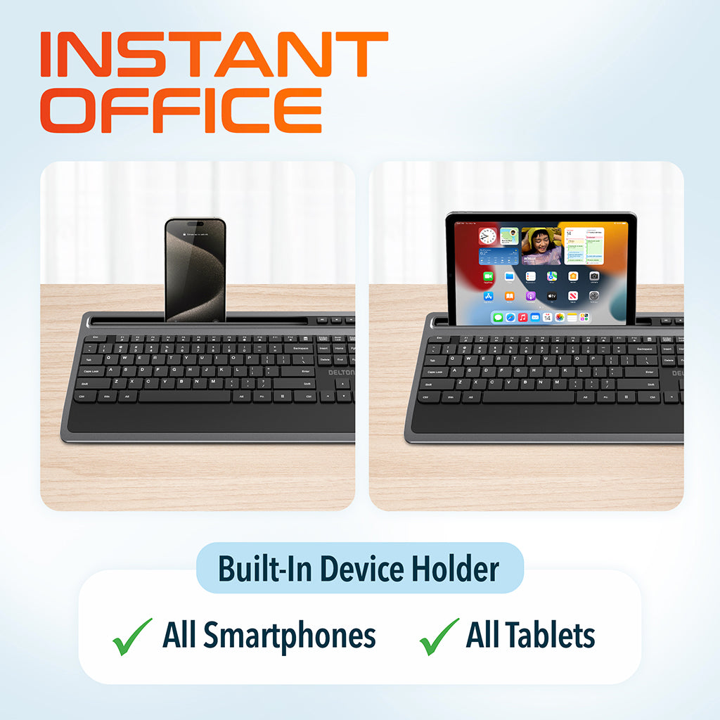 Delton T42 Wireless Keyboard with Tablet Holder Mouse Combo