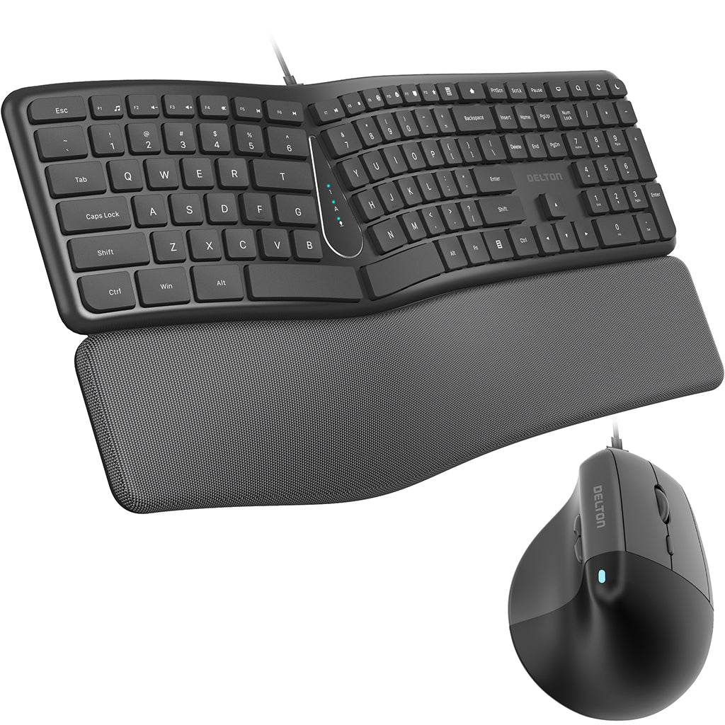Delton KB250 Ergonomic Wired Keyboard & Mouse Combo