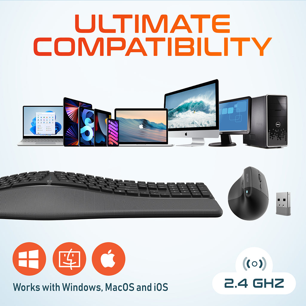 Delton’s KB250 Ergonomic Wireless Computer Keyboard & Mouse Combo
