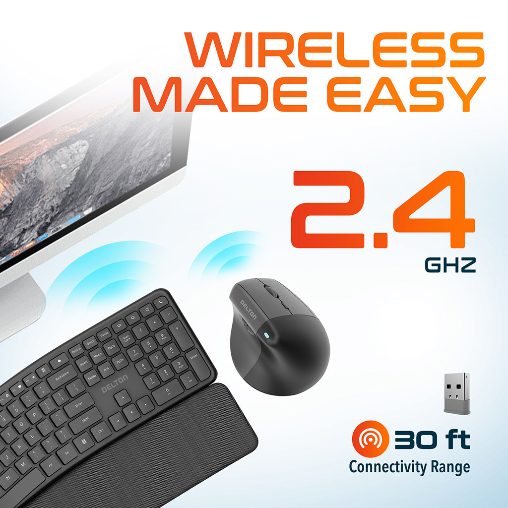 Delton’s KB250 Ergonomic Wireless Computer Keyboard & Mouse Combo