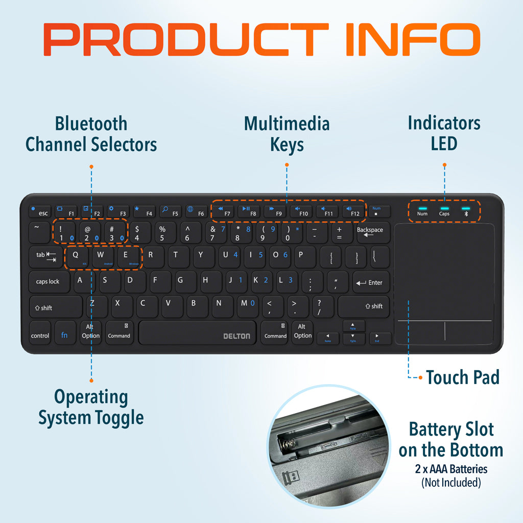 Delton N60 Bluetooth Keyboard with Touchpad