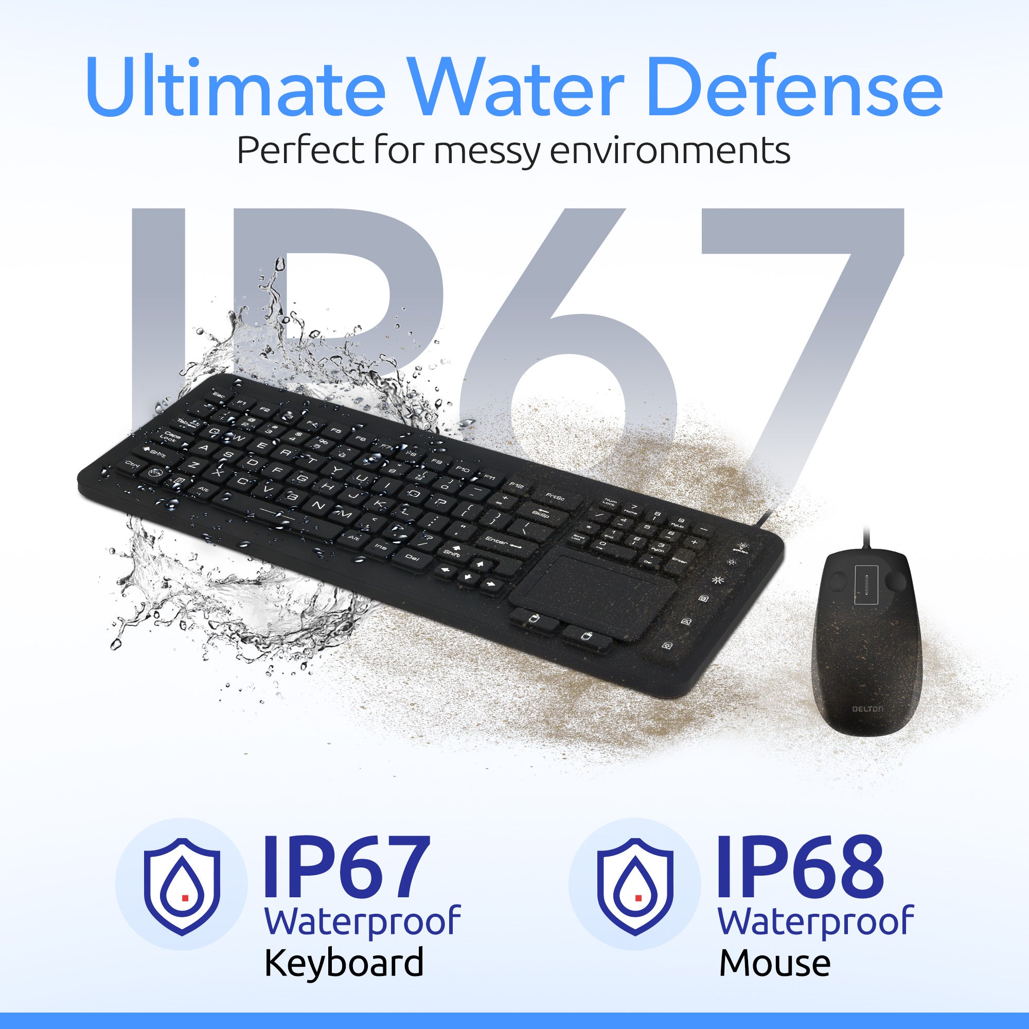 Delton M70/M41 Medical Grade Airtight Waterproof USB Backlit Computer Keyboard & Mouse
