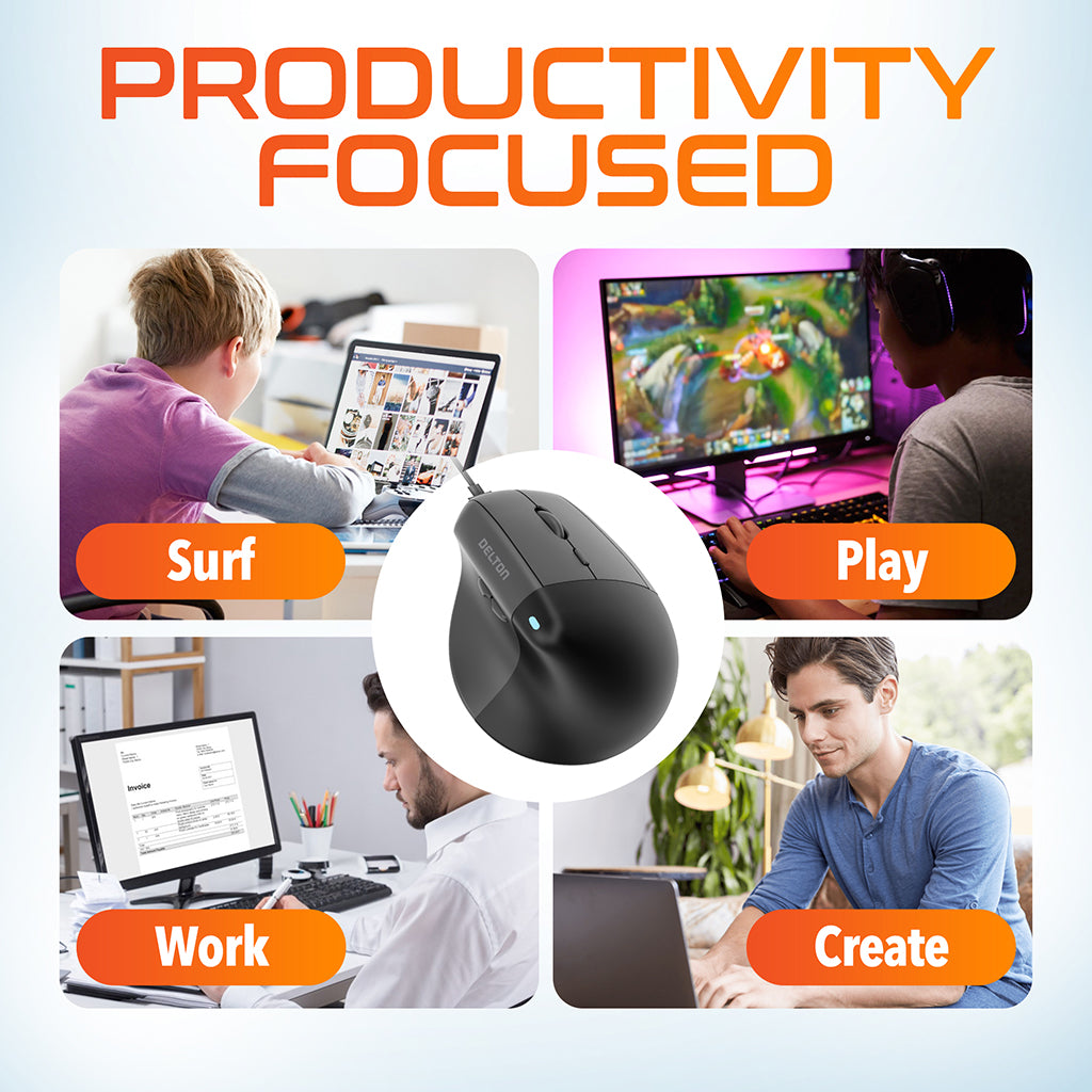 Delton S38 Vertical Ergonomic Mouse