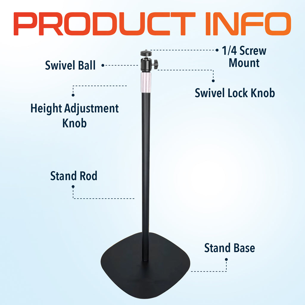 Delton 190S Tilt/ Rotate Floor Projector Stand with Adjustable 33" - 47".