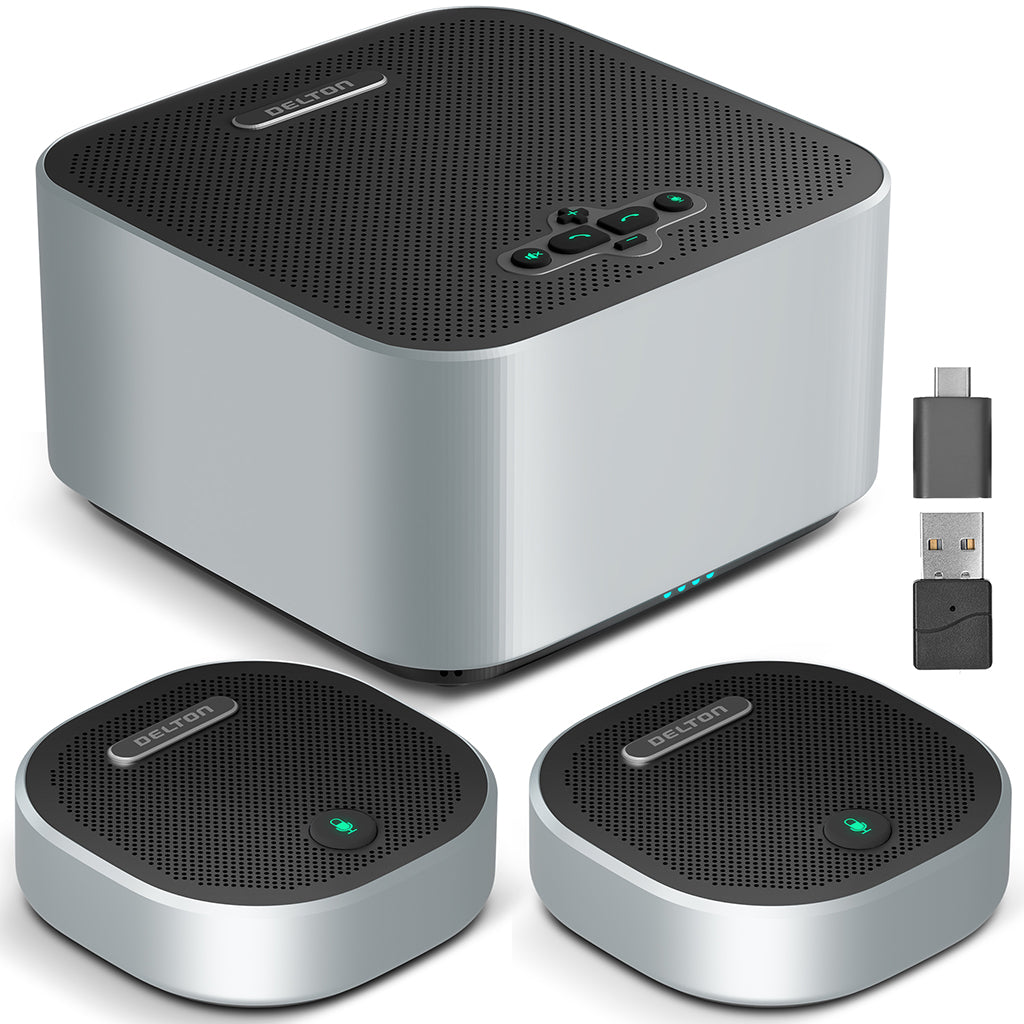 Delton C9270 360° Voice Pickup Wireless Conference Speaker with 2 External Mics