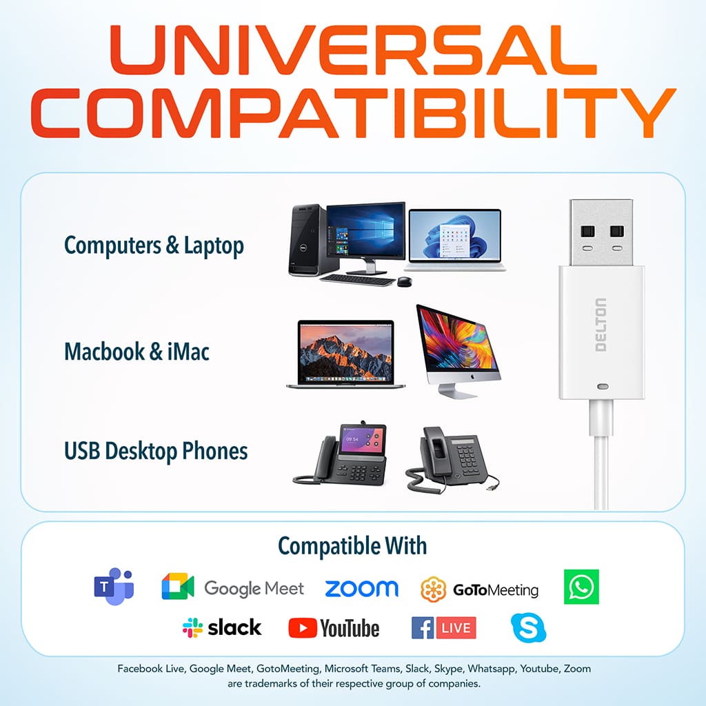 Delton 10E USB Wired Computer Headset/Headphone