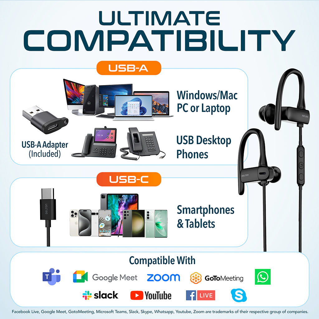 Delton 24ECA Stereo In-Ear Ergonomic Computer Earbuds