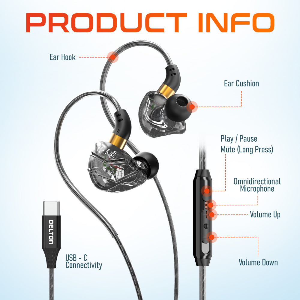 Delton 31EC Ergonomic Wired In-Ear USB-C Computer Headset