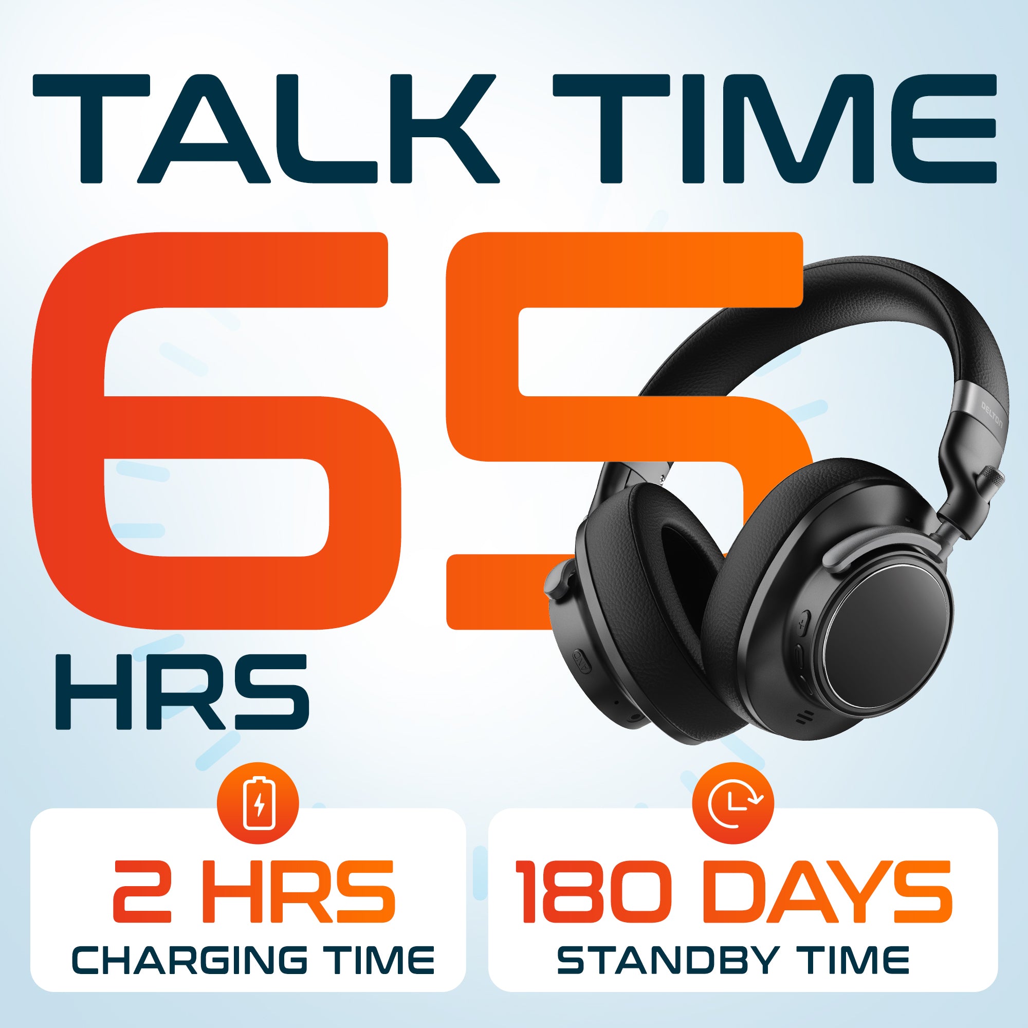 Delton M201 Wireless Active Noise Cancelling Bluetooth Stereo Headphones/Headset