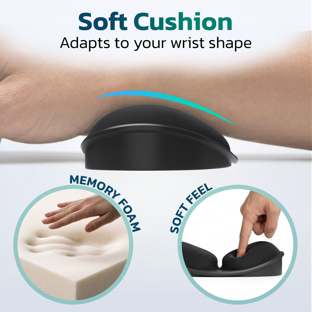 Purely E285 Curved Ergonomic Memory Foam Mouse Wrist Rest with Anti-Slip Base