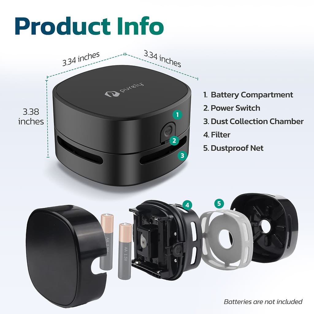 Purely C25 Wireless Mini Desktop Vacuum Cleaner