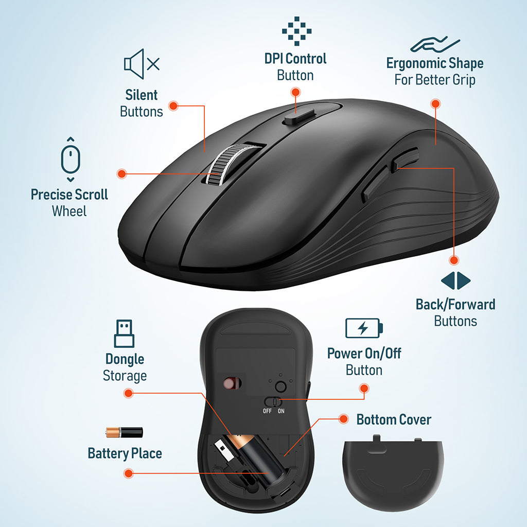 Delton Ultra Slim Wireless Keyboard & Mouse Set