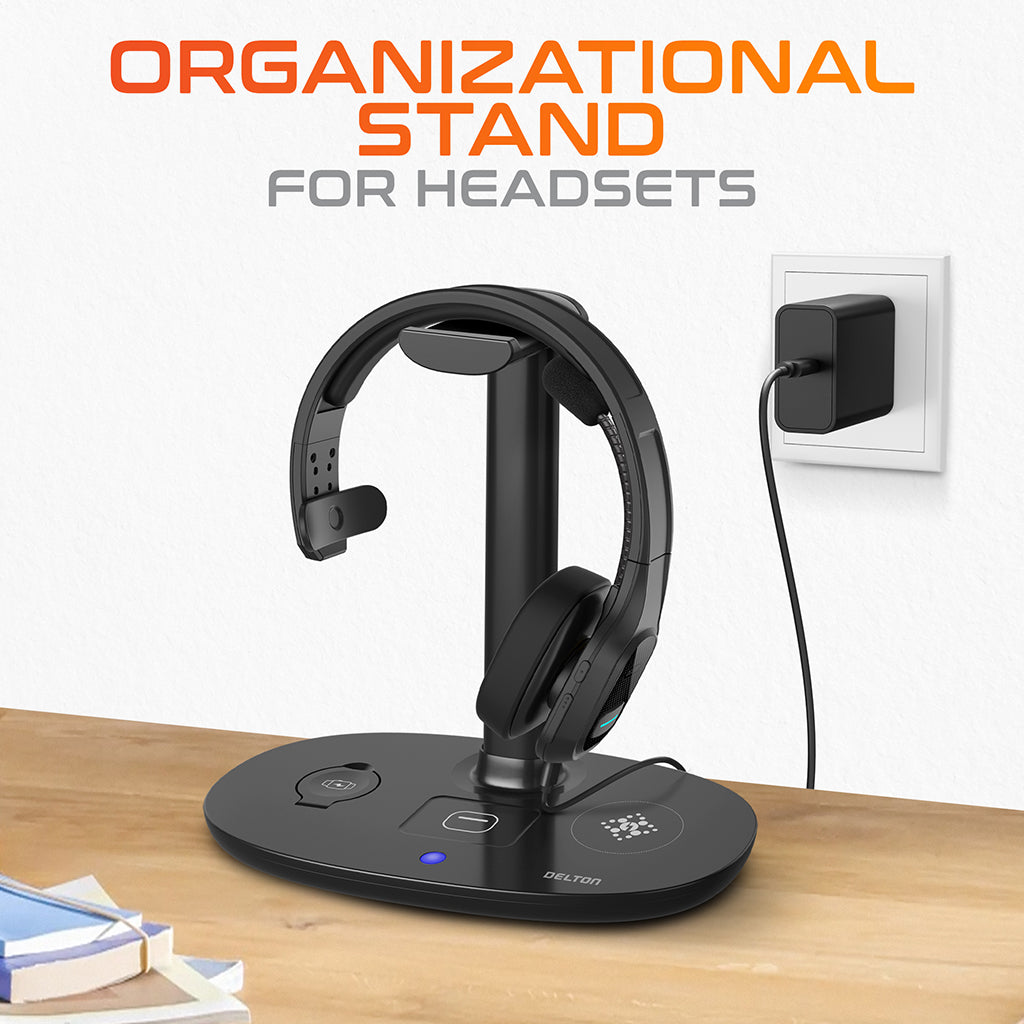 Delton HS1 Headset Stand with Wireless Charging