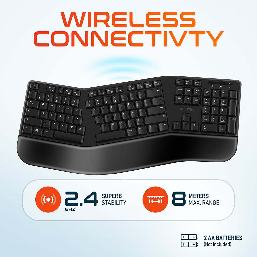 Delton KB200 Wireless Ergonomic Keyboard