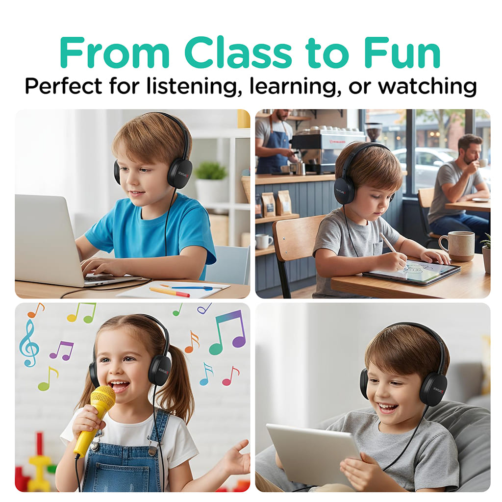 VentureX K22 Kids Learning Computer Headset with 3.5mm Audio Jack