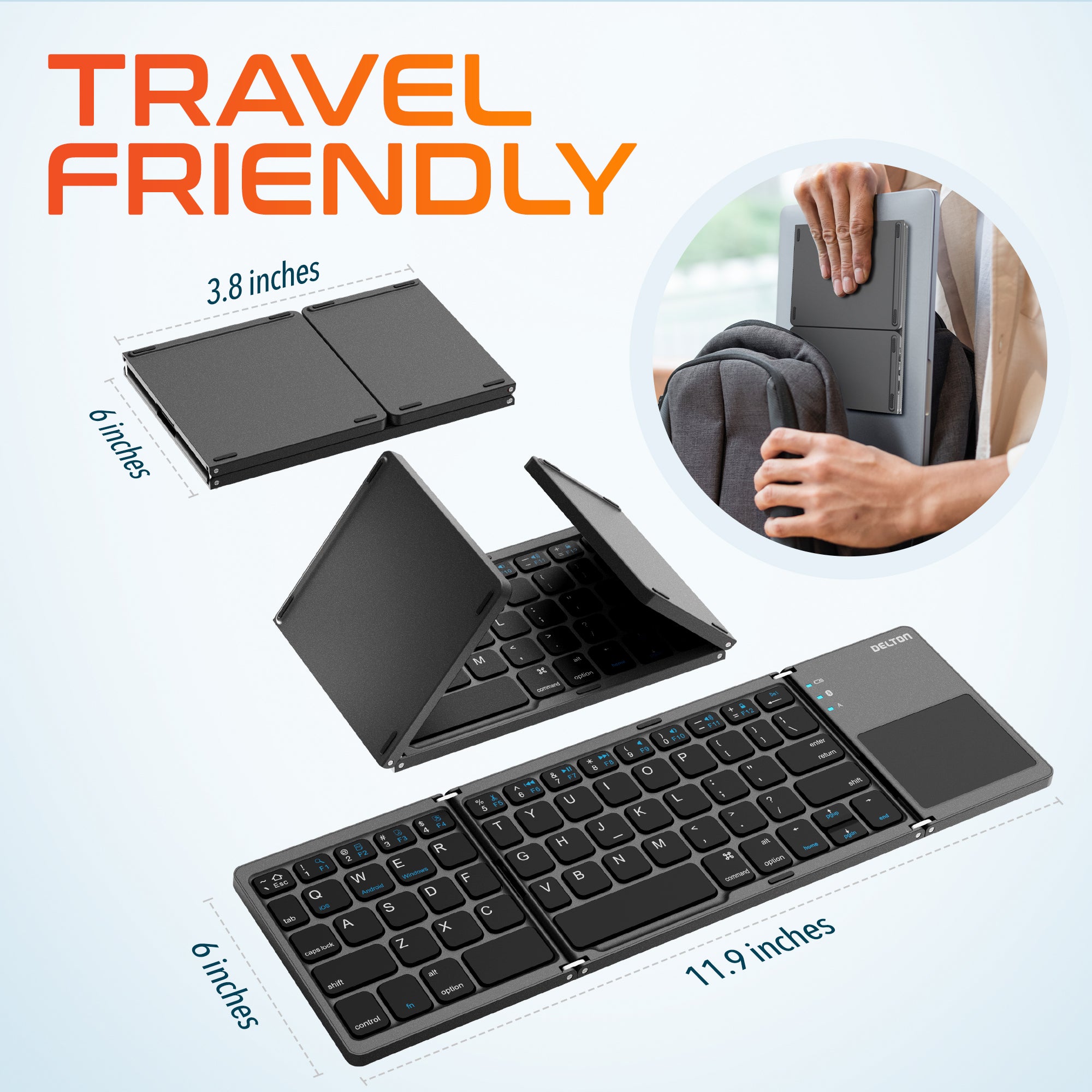 Delton KB75 Wireless Foldable Keyboard