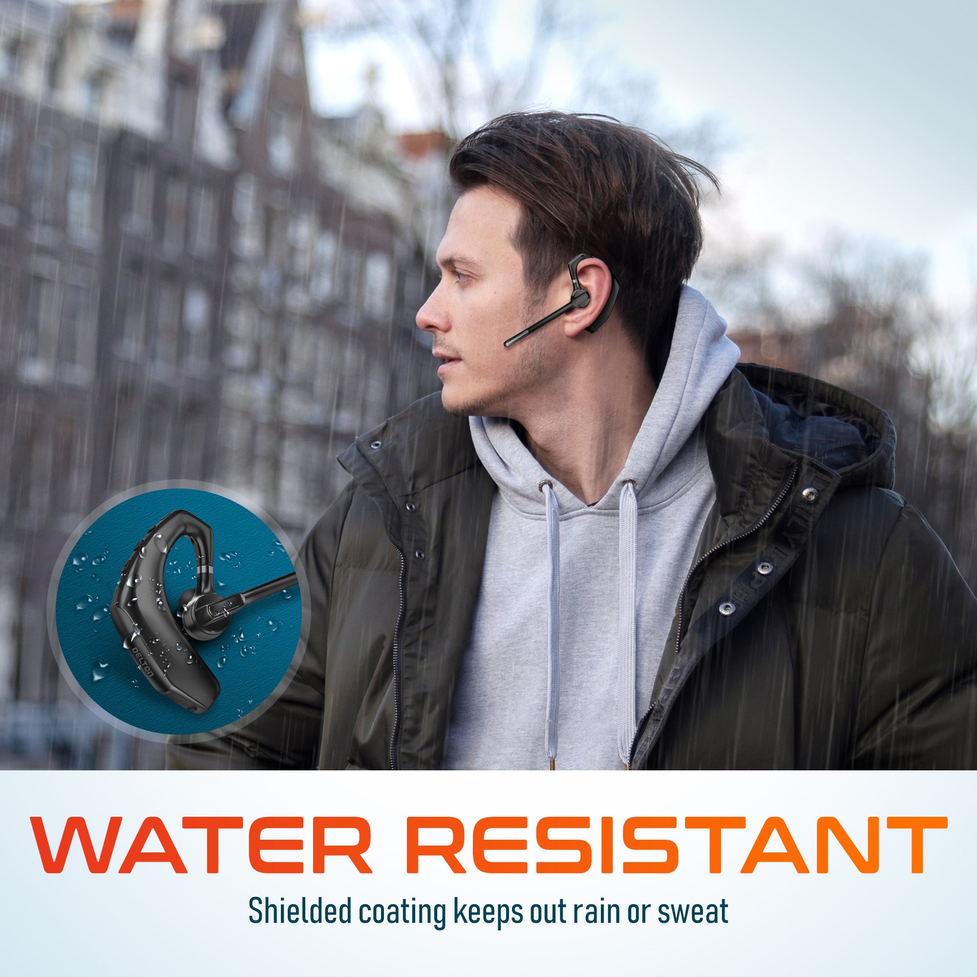Delton 95X Wireless Noise Canceling Bluetooth Headset/Headphone and Charging Case