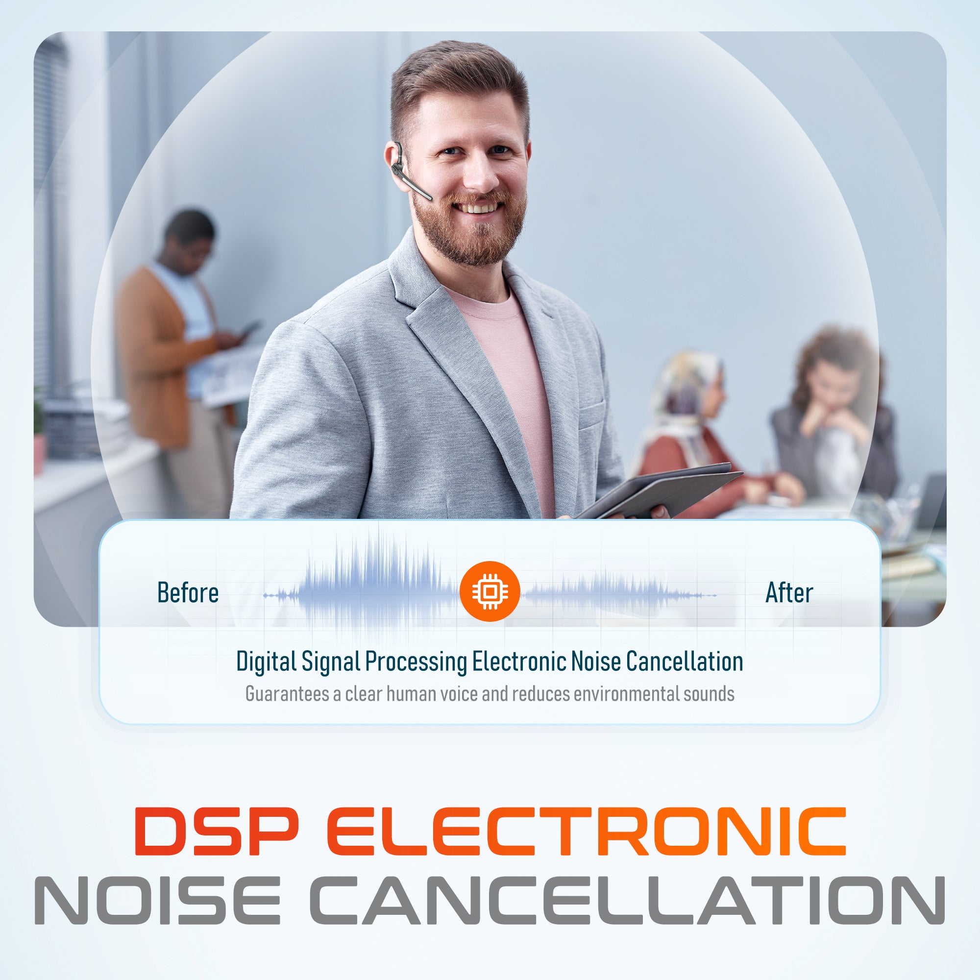 Delton K130 Noise Canceling Wireless Bluetooth Headset & Charging Case