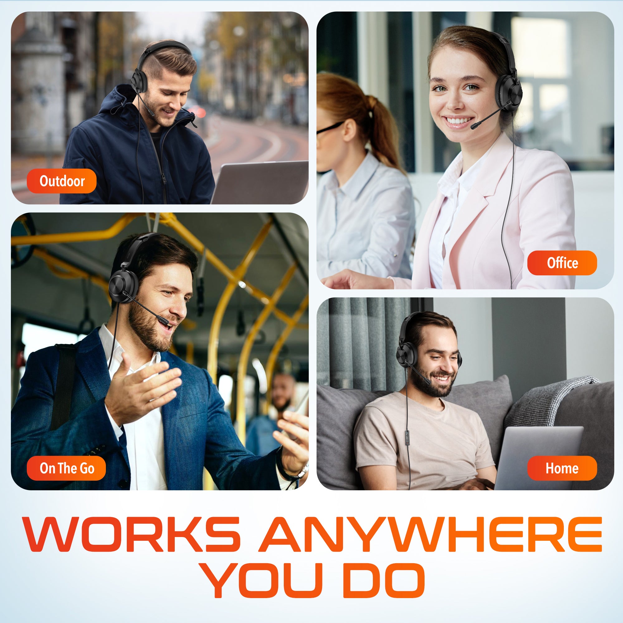 Delton 32Y Stereo USB-A Headset + USB-C Adapter