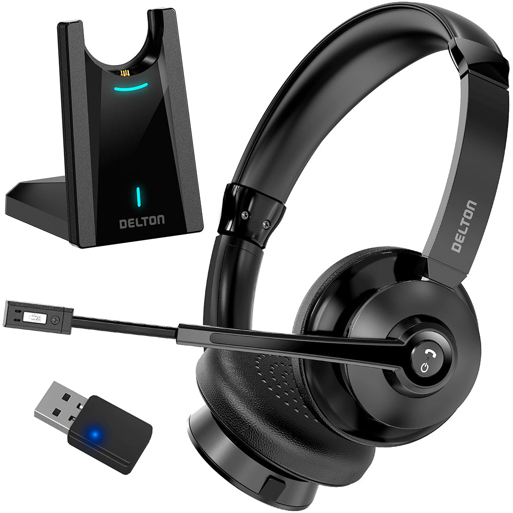 Delton 35X Wireless Noise-Canceling Computer Headset with Charging Dock