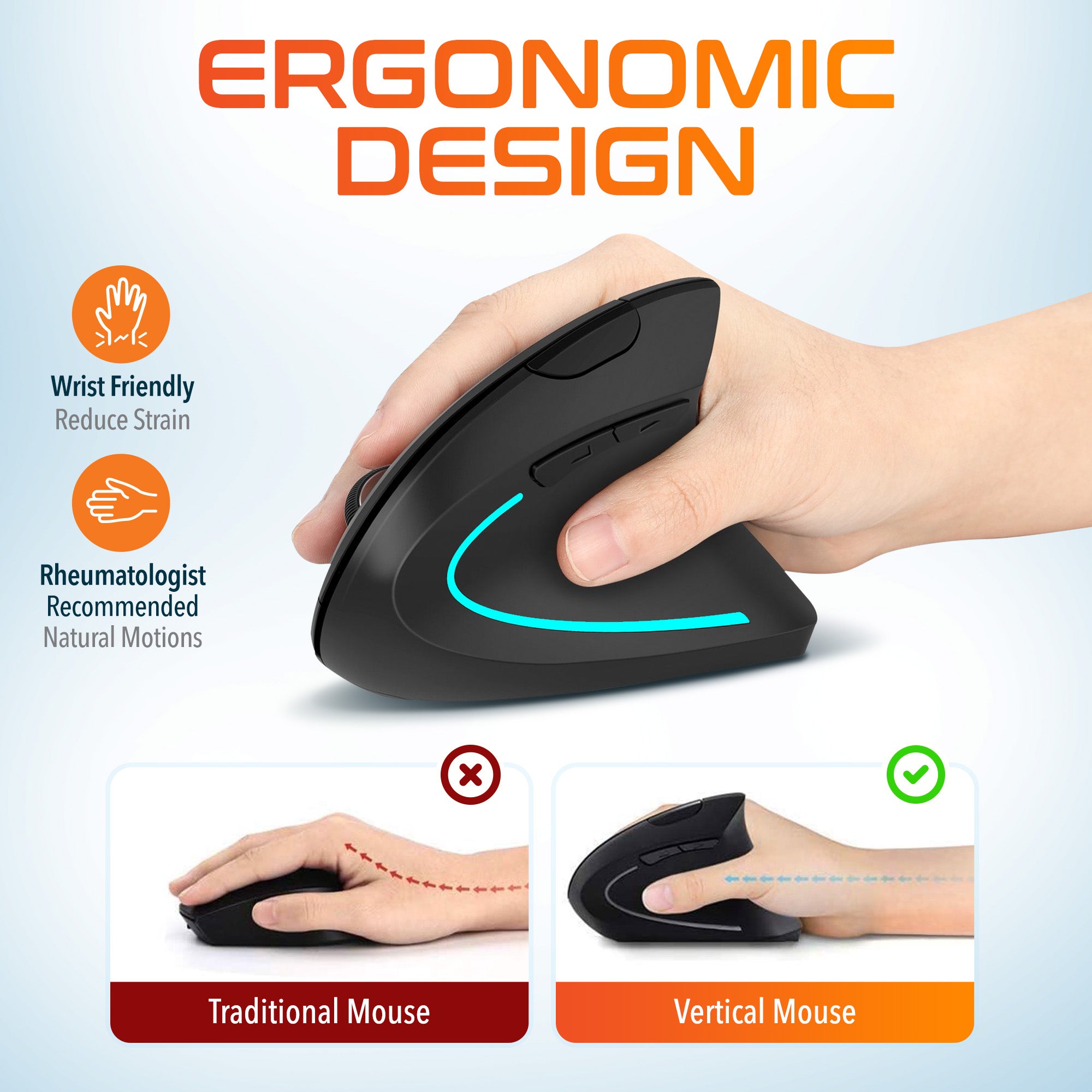 Delton S12 Ergonomic Wireless Rechargeable Mouse