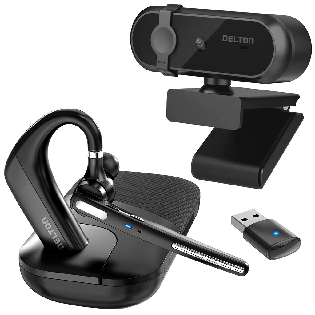 Delton 90X Bundle: Ultralight Noise Cancelling Executive Headset + Webcam