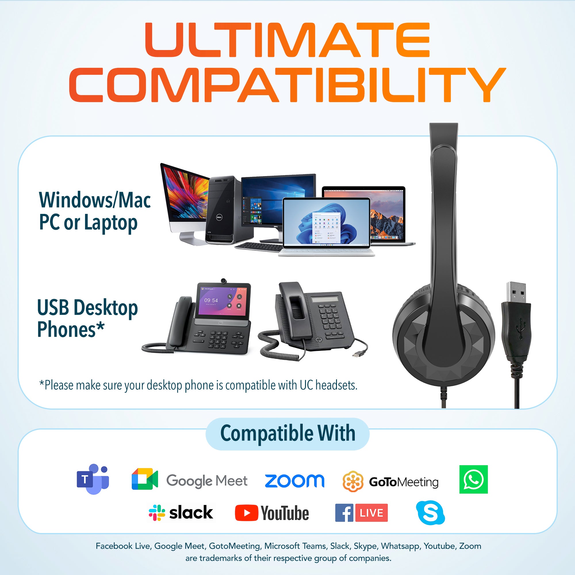 Delton 12Y USB-A Computer Headset