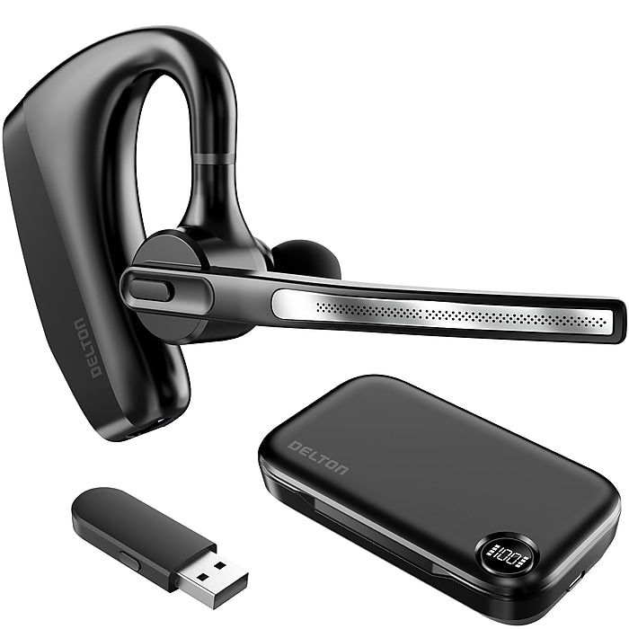 Delton K130 Wireless Bluetooth Headset with Noise-Canceling Microphone and Charging Case