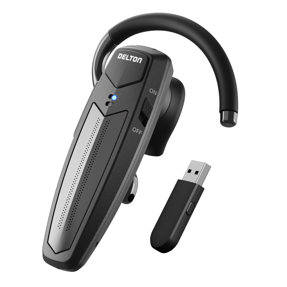 Delton 87X Wireless Single Ear Bluetooth Computer Headset with Microphone & USB Dongle