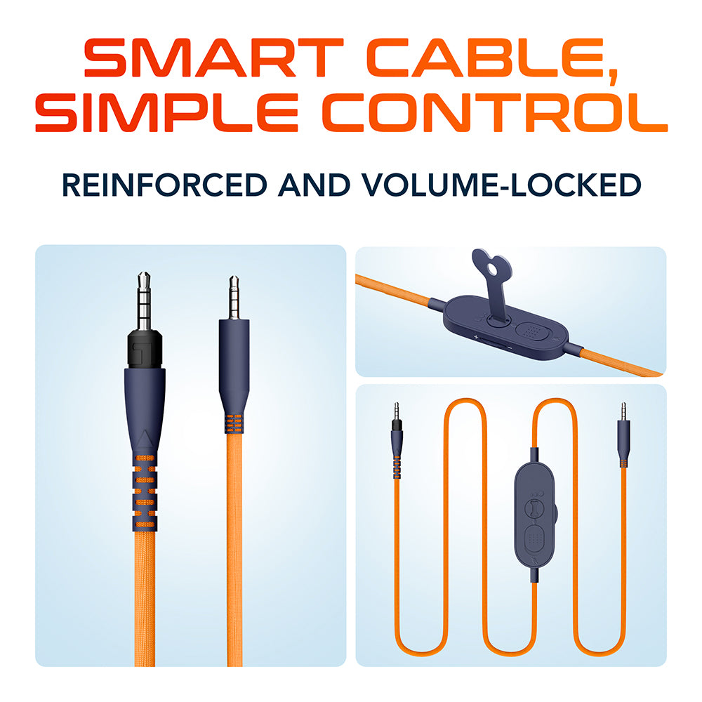 Delton Ascent Replacement 3.5mm Cable for Kids Learning Computer Headset Headphones 3-Pack