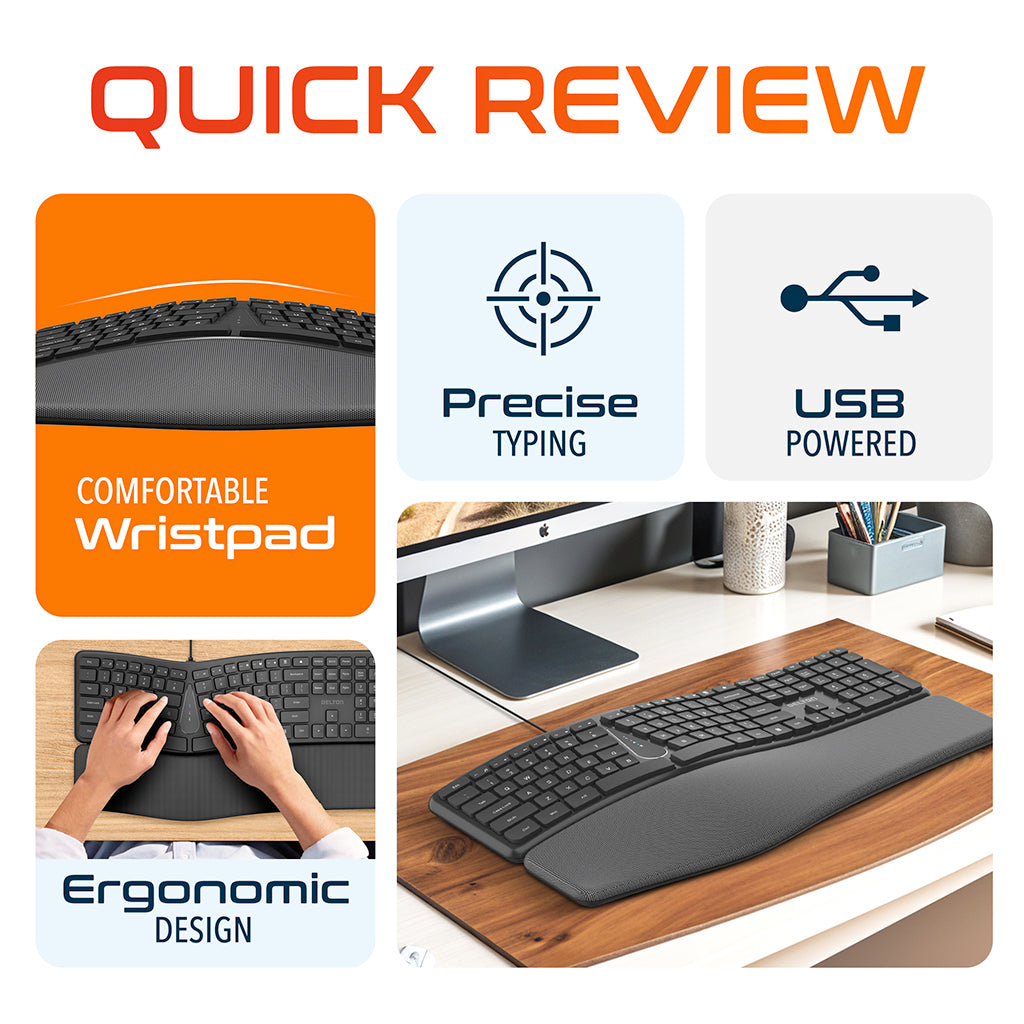 Delton KB250 Ergonomic USB Computer Keyboard